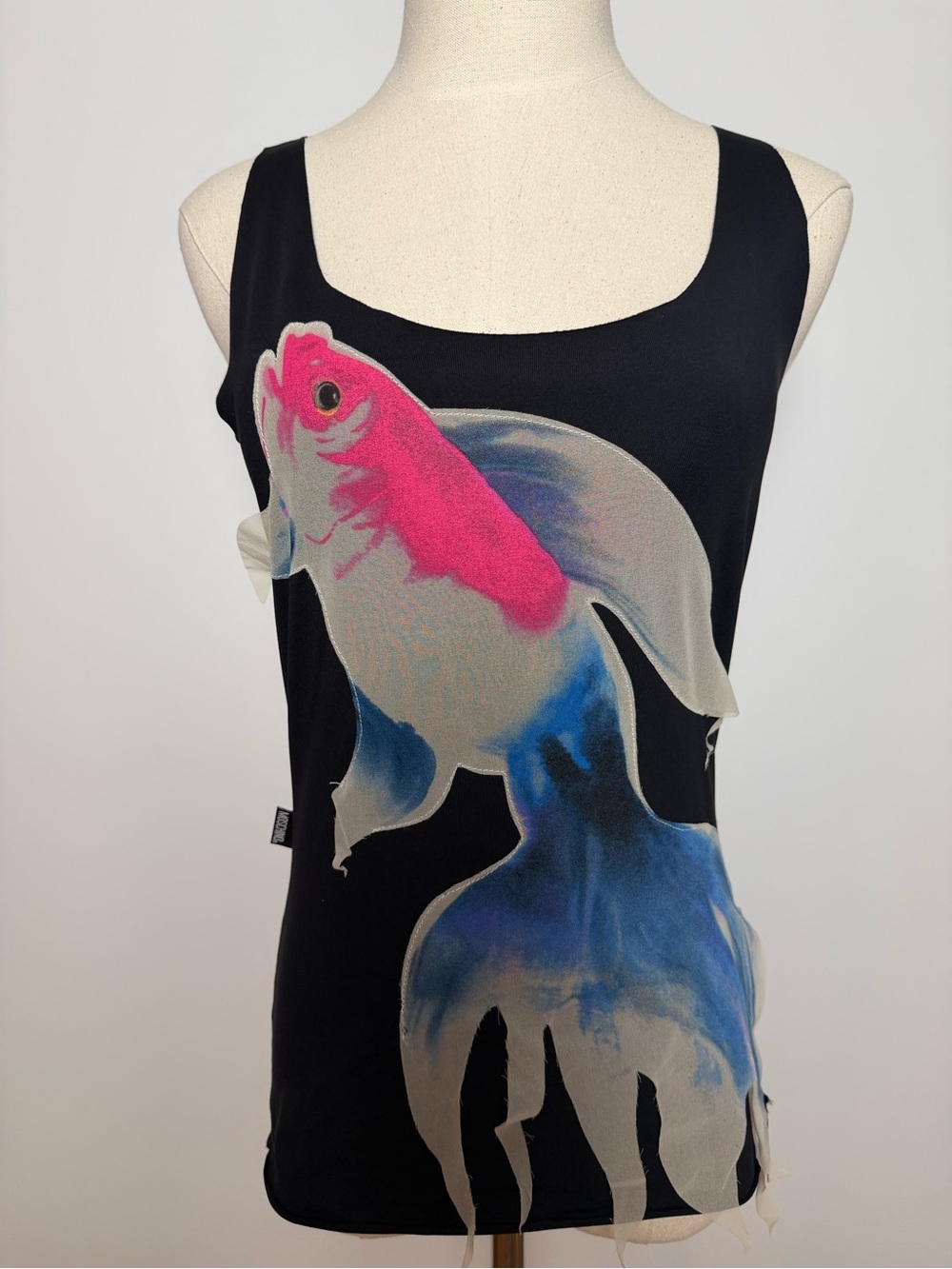 Vintage Moschino Y2K Japanese Koi Fish Graphic Top - RARE